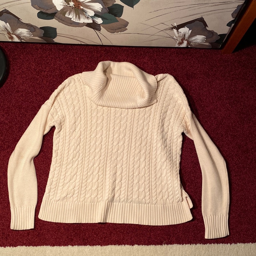 American Eagle cable, cowl sweater
